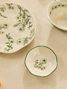 Cirelle Đĩa gốm chịu nhiệt cao SOLECASA, Đĩa tráng miệng, Đĩa salad, Đĩa mì ống, Đĩa khai vị, Đĩa ăn trưa, Đĩa ăn tối, Dễ vệ sinh, Thích hợp cho lò vi sóng, máy rửa chén, lò nướng - Màu vàng kem - Xem 3