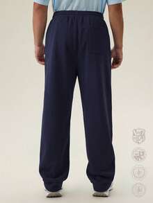 SWAVVY Quần nỉ nam dáng rộng, ống thẳng, quần nỉ nam có dây rút, quần nỉ rộng thùng thình cho nam, quần nỉ kiểu cổ điển, quần nỉ Pro Club. - Màu xanh hải quân - Xem 3