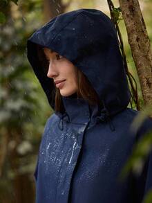 In My Nature Damen minimalistische einfarbige Kapuzenjacke für den Lässig-Bereich - marineblau - Übersicht 2