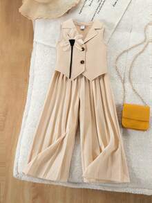 女童衬衫套装 - 杏色 - 查看 5