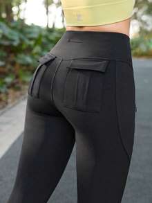 In My Nature XH019 保暖内衬运动瑜伽休闲裤，适合跑步和户外活动 - 黑色 - 查看 7