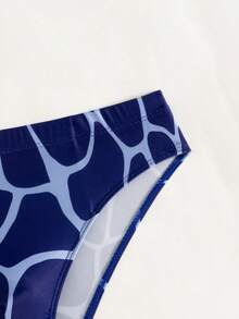 ZELFYO 男士度假沙滩全印花泳裤 - 藍色 - 查看 6