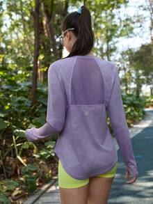 SHEIN In My Nature t-shirt de sport à manches longues, respirant et décontracté pour femmes, printemps/été - Multicolore - Voir 9