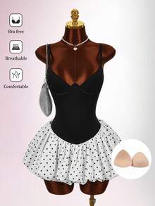 Amplova 2026新款低腰喇叭波点迷你连衣裙（女款） - 彩色 - 查看 1