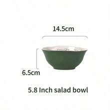 Cirelle Bát gốm sứ nung ở nhiệt độ cao SOLECASA, lý tưởng cho bát đựng súp, bát đựng ngũ cốc, bát đựng mì, bát đựng món tráng miệng, thích hợp sử dụng trong lò vi sóng, máy rửa chén và lò nướng - Màu vàng kem - Xem 9