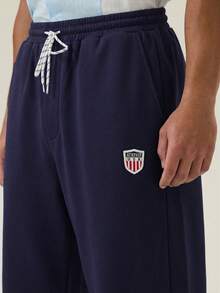 SWAVVY Quần nỉ nam dáng rộng, ống thẳng, quần nỉ nam có dây rút, quần nỉ rộng thùng thình cho nam, quần nỉ kiểu cổ điển, quần nỉ Pro Club. - Màu xanh hải quân - Xem 2