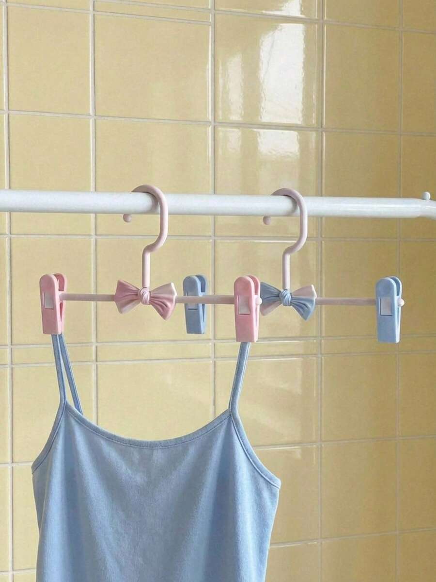 Joivida 5Pcs Premium Selection Of Plastic Non-Marking Clothes Hangers Wholesale, Children's Telescopic Trouser Hangers, Trouser Clips, Household Non-Slip Clothes Hangers - A - View 1