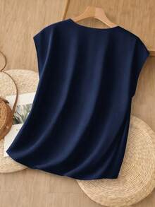 Rusticease 女士夏季度假休闲刺绣衬衫 - 藏蓝色 - 查看 6