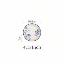 Cirelle SOLECASA High-Temperature Fired Ceramic Tableware Plates, British Style, Dessert Plates, Salad Plates, Pasta Plates, Appetizer Plates, Lunch Plates, Dinner Plates, Easy To Clean, Suitable For Microwave, Dishwasher, Oven - Blue and White - View 11