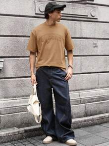 SWAVVY Men's Knit Casual Daily Loose Short Sleeve T-Shirt - Rust Brown - View 5
