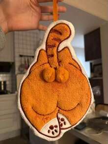 Joivida 柯基屁股猫咪挂式厨房毛巾套装 - 吸水性强，可重复使用的小毛巾，可爱卡通动物洗碗巾，潮流家居装饰，宠物爱好者趣味礼物，纯棉速干手巾，适用于浴室和厨房，柔软可水洗面巾 - 彩色 - 查看 10