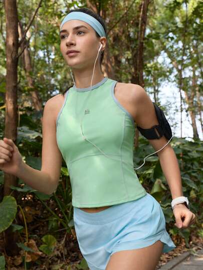 SHEIN In My Nature Women's Casual Sports Contrast Trim Outdoor Vest, Spring/Summer