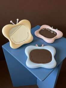 Joivida 1 pièce Miroir de maquillage portable mignon et haute définition, miroir de coiffeuse de bureau pour dortoir, bureau et maison - Multicolore - Voir 2
