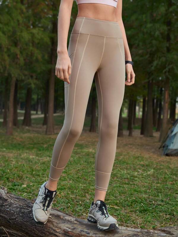 SHEIN In My Nature 女士高腰休闲百搭日常户外修身裤