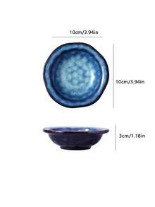 Cirelle 1个陶瓷酱料碟，小巧风味碟，餐厅蘸酱调味碟，火锅家用碟，撞色不规则碟，陶瓷窑烧酱料碟，精致餐具，适合派对和聚会，实用生日礼物，适合圣诞节、万圣节、母亲节、情人节、新年礼物。 - 彩色 - 查看 9