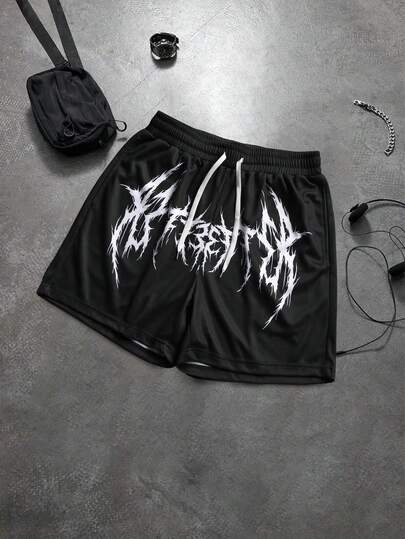 Sport MetroGents 男士夏季印花抽绳腰针织运动短裤