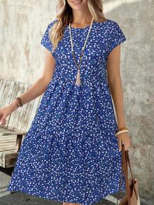 EMERY ROSE Robes d'été pour femmes, robes vintage pour femmes, robes d'été pour femmes, robes d'été pour femmes, robes mi-longues pour femmes - bleu indigo - Voir 5