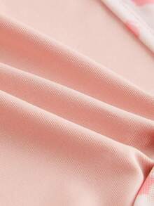 SHEIN MOD 粉色复古美式风格绳结女式T恤，夏季女式复古音乐会女装 - 粉色 - 查看 4