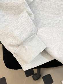 Resyla 大码Y2K风格卫衣外套，复古美式纽约风大码卫衣，时尚独特的秋冬大码女式卫衣外套 - 灰色 - 查看 4