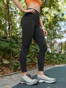In My Nature Women's High Waist Seamless Outdoor Leggings - Black - View 4