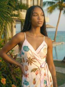 CAJUNI 热带度假可爱度假迷你裙 - 米色 - 查看 7