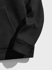 NORVETH Men's Casual Bear Print Hoodie Sweatshirt - Black - View 5