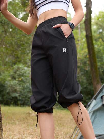 SHEIN In My Nature Dambyxor med elastisk midja och dragsko för utomhuslöpning