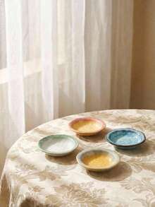 Cirelle 1个陶瓷酱料碟，小巧风味碟，餐厅蘸酱调味碟，火锅家用碟，撞色不规则碟，陶瓷窑烧酱料碟，精致餐具，适合派对和聚会，实用生日礼物，适合圣诞节、万圣节、母亲节、情人节、新年礼物。 - 彩色 - 查看 4