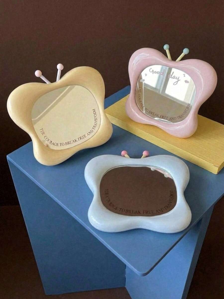 Joivida 1 pièce Miroir de maquillage portable mignon et haute définition, miroir de coiffeuse de bureau pour dortoir, bureau et maison - Multicolore - Voir 1