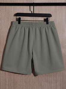 Manfinity Unisex 男士休闲百搭圆领卫衣短裤两件套 - 灰色 - 查看 4
