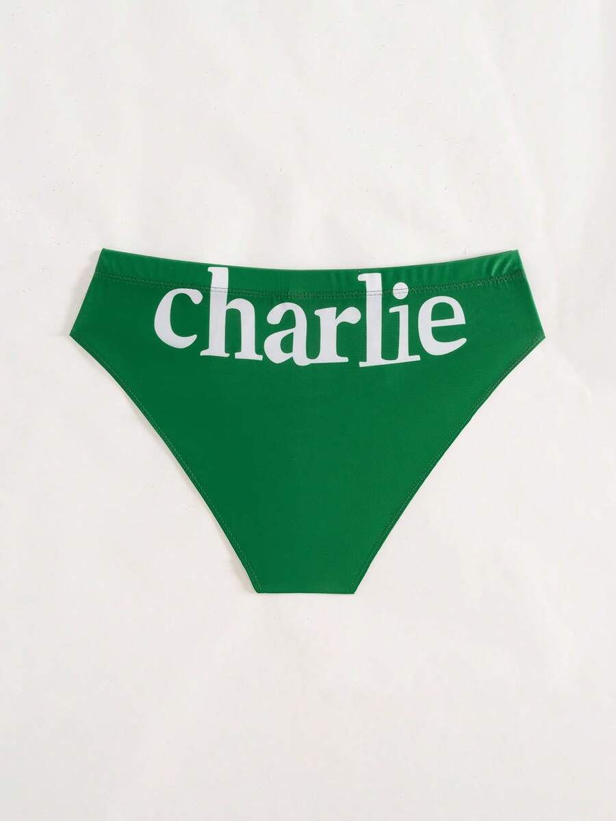 ZELFYO 男士纯色简约日常泳裤 绿色泳裤 男士比基尼泳衣 男士泳裤 男士泳装 - 綠色 - 查看 1