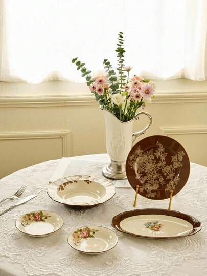 Cirelle SOLECASA High Temperature Ceramic Tableware Dinner Plate, Dessert Plate, Salad Plate, Pasta Plate, Appetizer Plate, Lunch Plate, Dinner Plate, Easy To Clean, Suitable For Microwave, Dishwasher, Oven