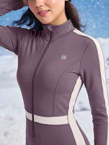 In My Nature 女士撞色长袖拉链连体滑雪服，适合户外滑雪，女士滑雪服 - 紫羅蘭色 - 查看 4