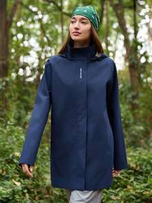 In My Nature Damen minimalistische einfarbige Kapuzenjacke für den Lässig-Bereich - marineblau - Übersicht 4