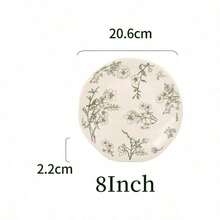 Cirelle Đĩa gốm chịu nhiệt cao SOLECASA, Đĩa tráng miệng, Đĩa salad, Đĩa mì ống, Đĩa khai vị, Đĩa ăn trưa, Đĩa ăn tối, Dễ vệ sinh, Thích hợp cho lò vi sóng, máy rửa chén, lò nướng - Màu vàng kem - Xem 8