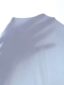SHEIN LUNE Camisa de manga larga de unicolor con apertura frontal brillante y versátil, temporada de vuelta a la escuela - Azul - Ver 7