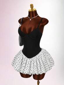 Amplova 2026新款低腰喇叭波点迷你连衣裙（女款） - 彩色 - 查看 4