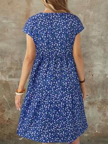 EMERY ROSE Robes d'été pour femmes, robes vintage pour femmes, robes d'été pour femmes, robes d'été pour femmes, robes mi-longues pour femmes - bleu indigo - Voir 2