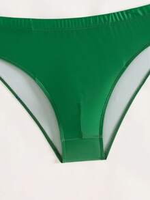 ZELFYO 男士纯色简约日常泳裤 绿色泳裤 男士比基尼泳衣 男士泳裤 男士泳装 - 綠色 - 查看 5