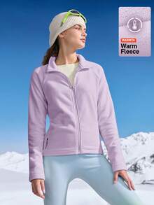 In My Nature Giacca in pile con chiusura lampo e maniche a raglan per abbigliamento sportivo da donna - Viola malva - Visualizzare 3