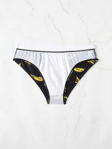 Manfinity KASUA Men's Vacation Beach Banana Print Swim Briefs Mens Swim Brief Mens Swimwear - Black - View 5