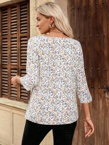 Women's Summer Going Out Ditsy Floral Blouse European Summer - White - View 2