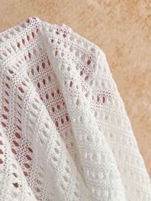 Soleia 女士露背系带流苏上衣和迷你裙针织套装，时尚约会之选 - 白色 - 查看 7