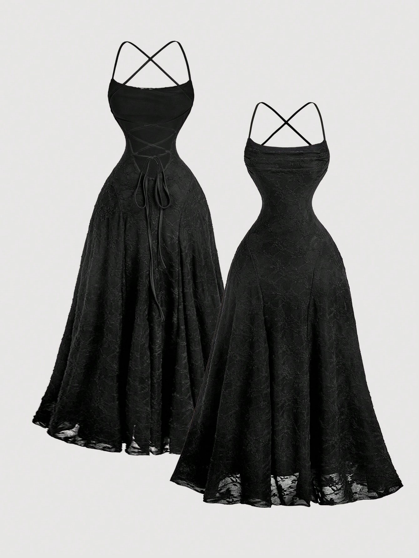 فستان مُحبك مطرز بالجاكار بدون ظهر، فستان أنيق للح...