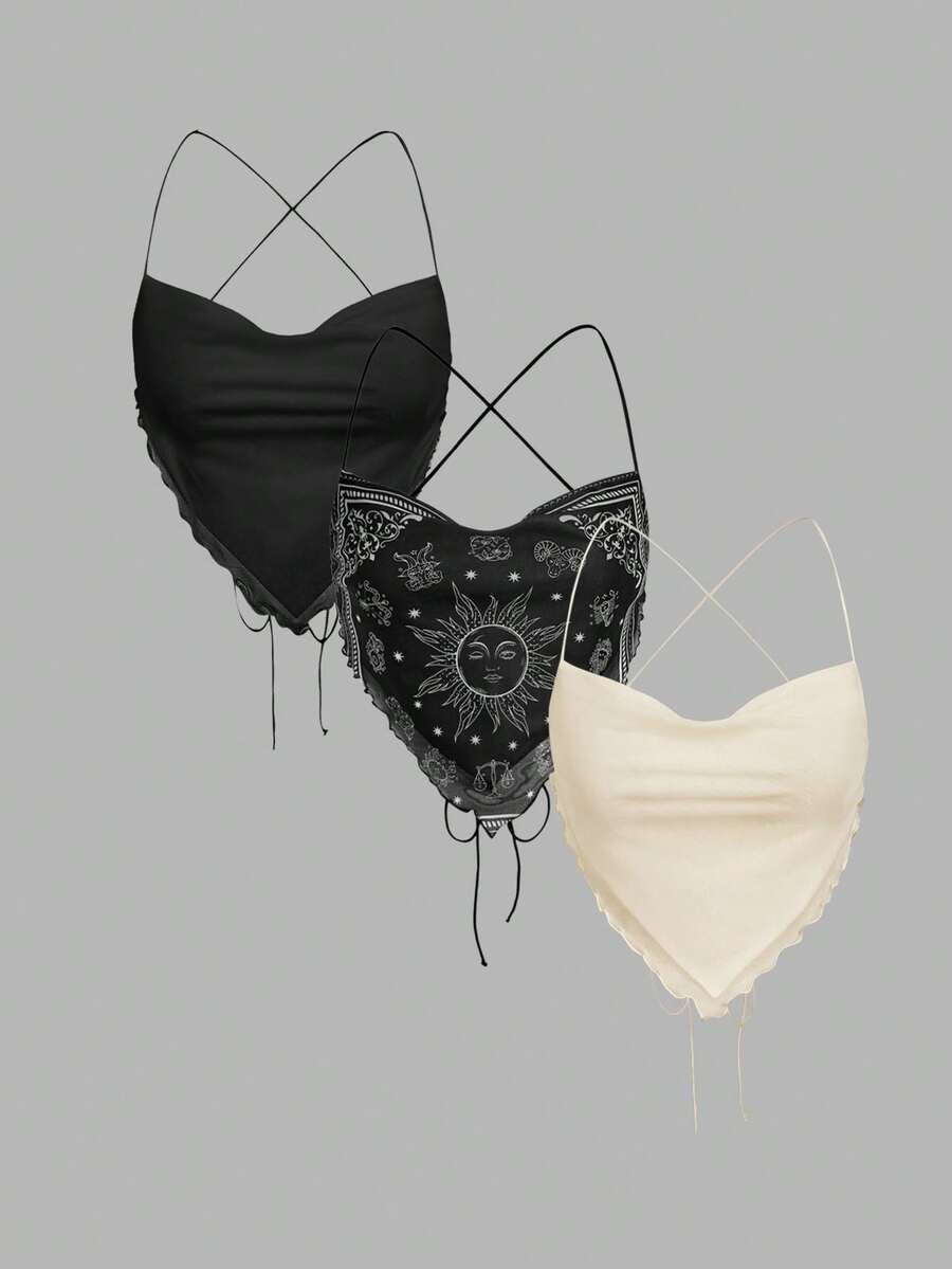 SHEIN MOD 3PCS Women Tank Tops & Camis,Summer Top - Multicolor - View 1