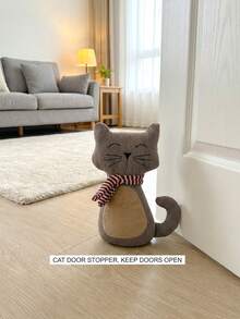 Cirelle 布艺沙填充狗猫门挡/家居装饰，黄色/橙色/灰色腊肠犬图案，带背心，可保持门敞开，礼品之选，宠物爱好者 - 彩色 - 查看 4