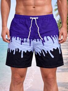 Traje de baño de hombre con diseño de helado - Azul - Ver 1