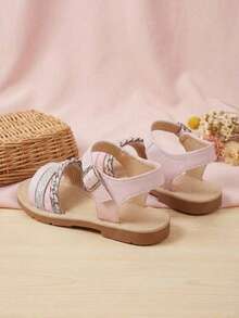Sandalias de Niña con Correa Ajustable – Cómodas para Caminar y Jugar - Pink and Silver - Ver 2