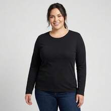 Blusa Básica Manga Larga Mujer - Negro - Ver 2