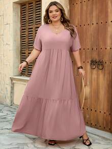 SHEIN CURVE+ Curve 尺码 US22 音乐节、海滨度假、波西米亚风长款沙滩度假连衣裙 波西米亚风夏季/乡村/海滩度假装/沙滩装/沙滩服饰 - 彩色 - 查看 8
